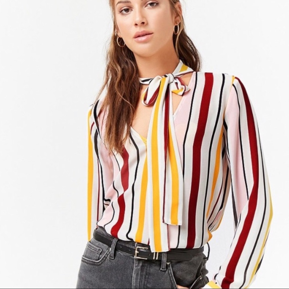 Pussycat Bow Striped Blouse 🎀